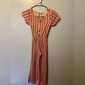 Girls jumper rose pink and white stripe